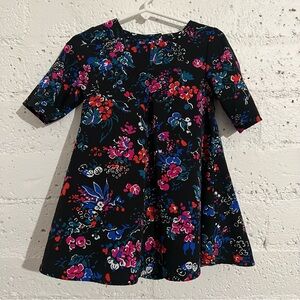 5/$25 Old Navy Girls Dress 2T Black Floral Short Sleeve W13